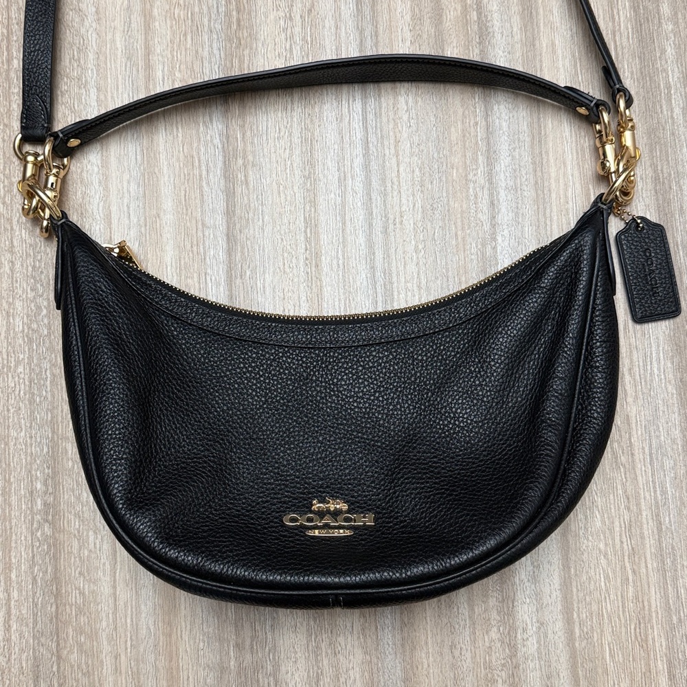 Coach Aria Shoulder Bag in Black Leather Shoulder & Crossbody Purse - Picture 4 of 16